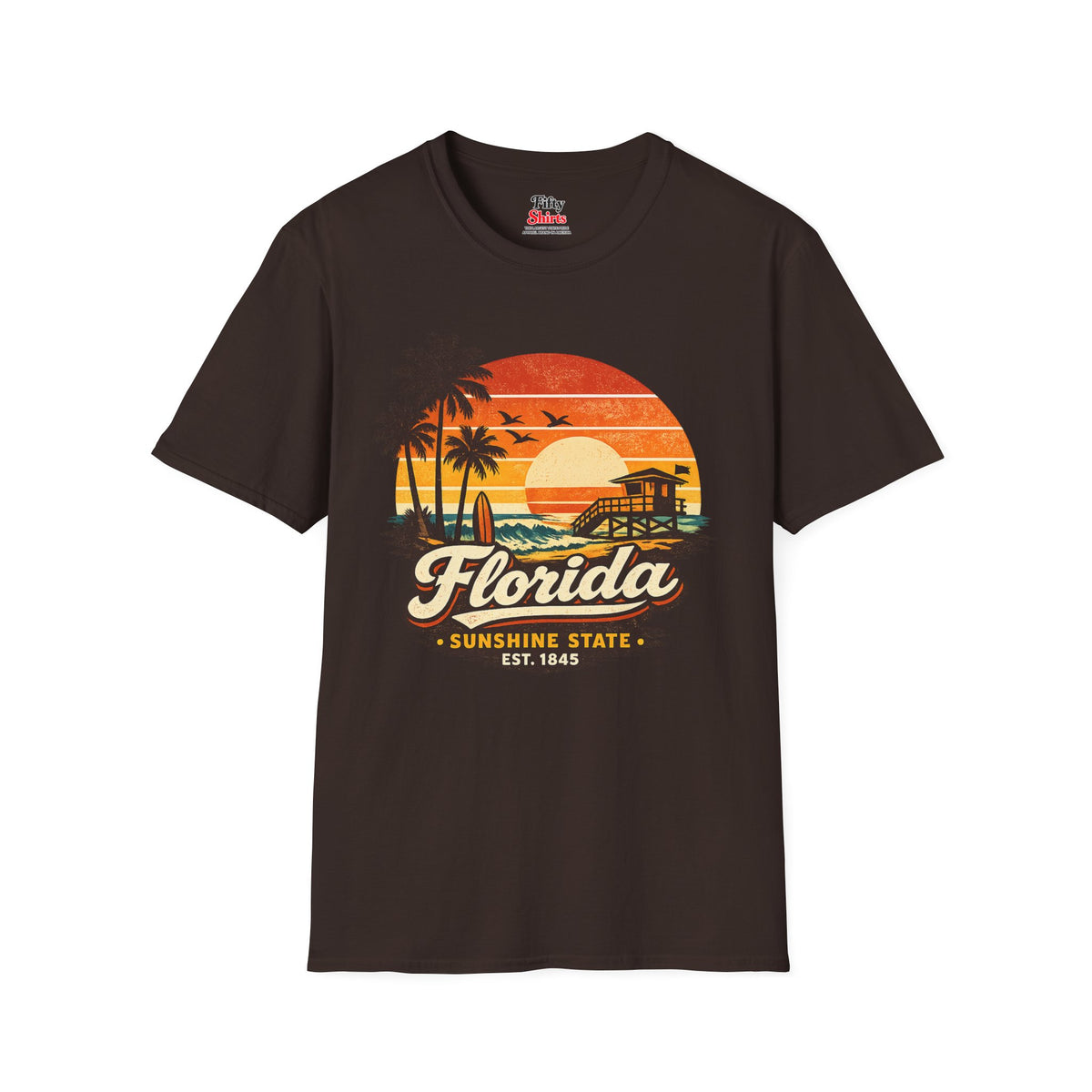 Florida Beach Sunset Unisex Softstyle T Shirt State Pride Graphic Tee Collections FS03