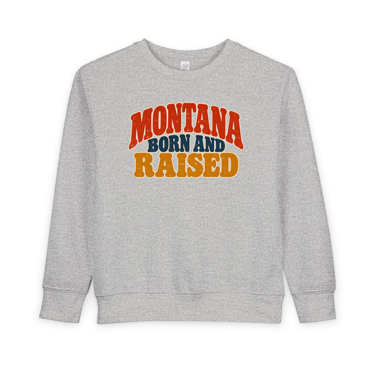 Montana Born and Raised Retro 1970s Unisex Toddler Sweatshirt Graphic