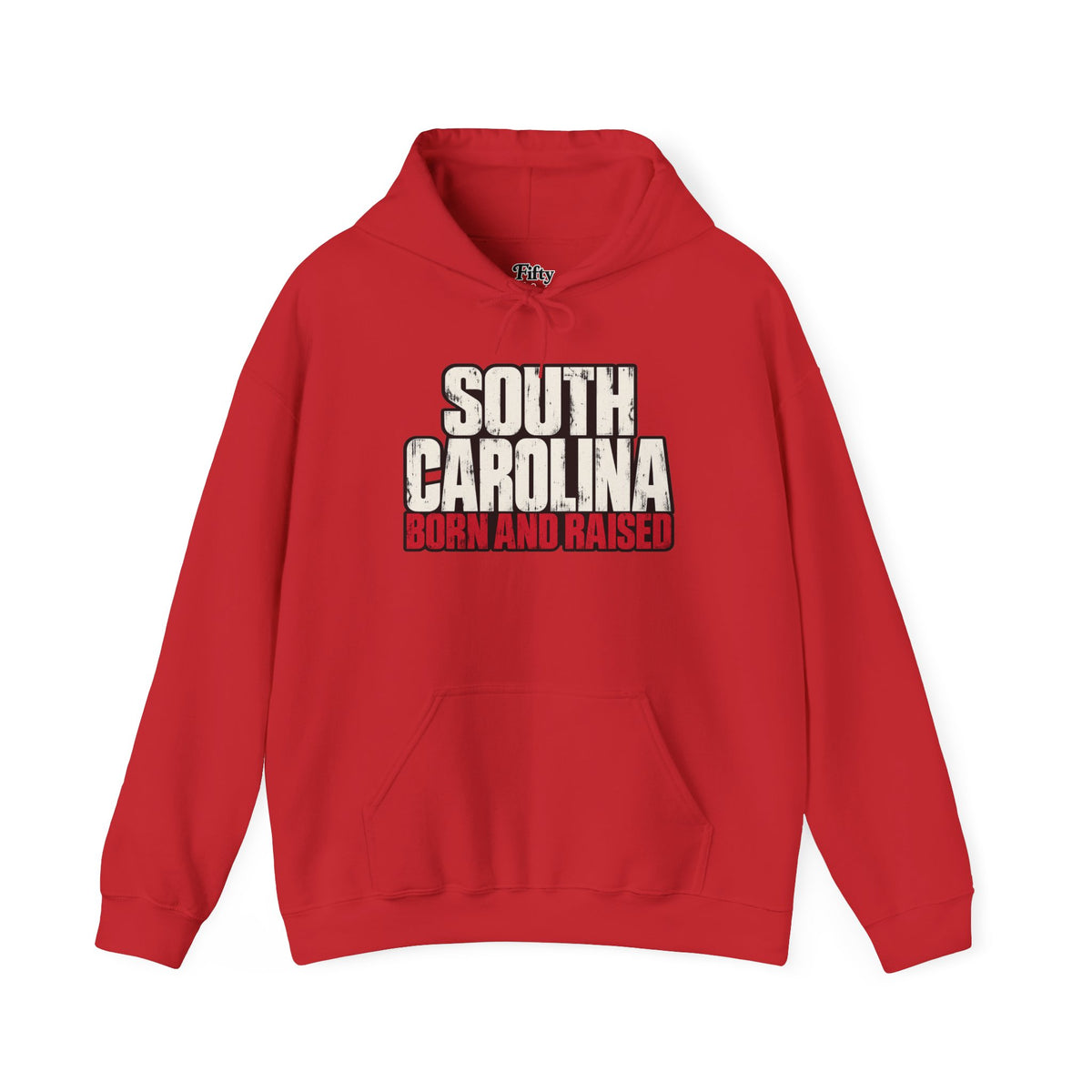 South Carolina Born and Raised Southern Streetwear Unisex Hoodie Graphic