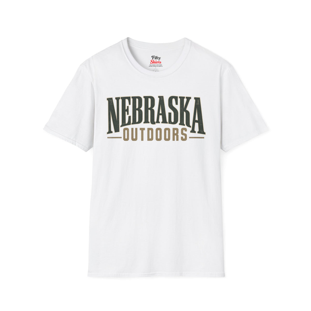 Nebraska Outdoors Unisex Softstyle T Shirt State Name Graphic Tee