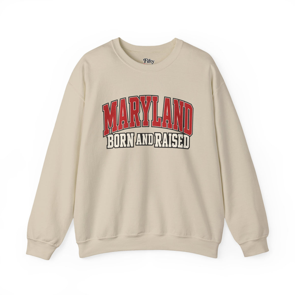 Maryland Born and Raised Bold Athletic Unisex Sweatshirt Graphic