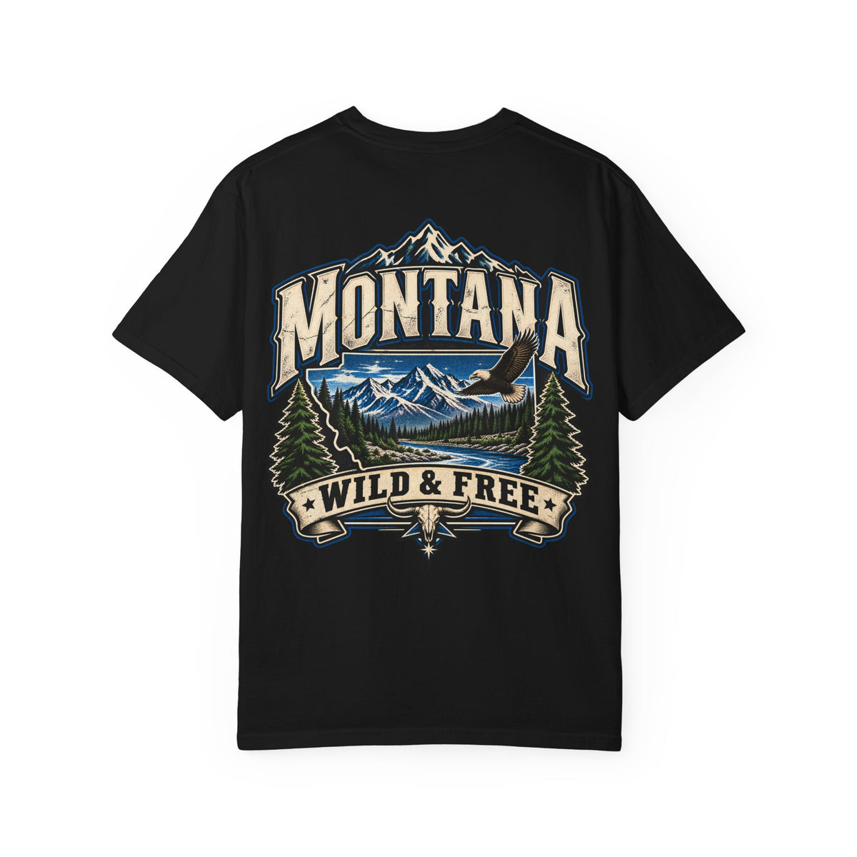 Montana Wild & Free Unisex Comfort Color 1717 Streetwear Graphic Tee