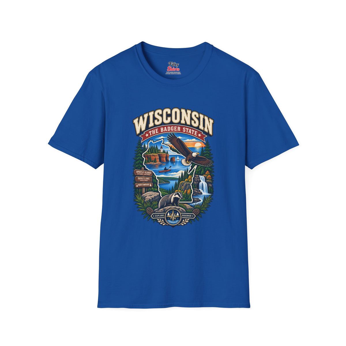 Wisconsin Badger State Adventure Unisex Softstyle T Shirt State Pride Graphic Tee Collections FS03
