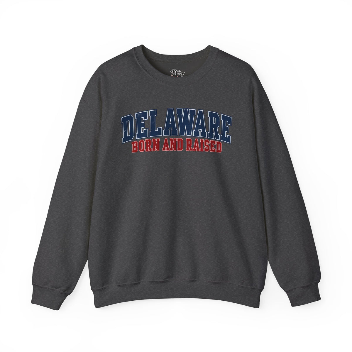 Delaware Born and Raised Vintage Collegiate Unisex Sweatshirt Graphic