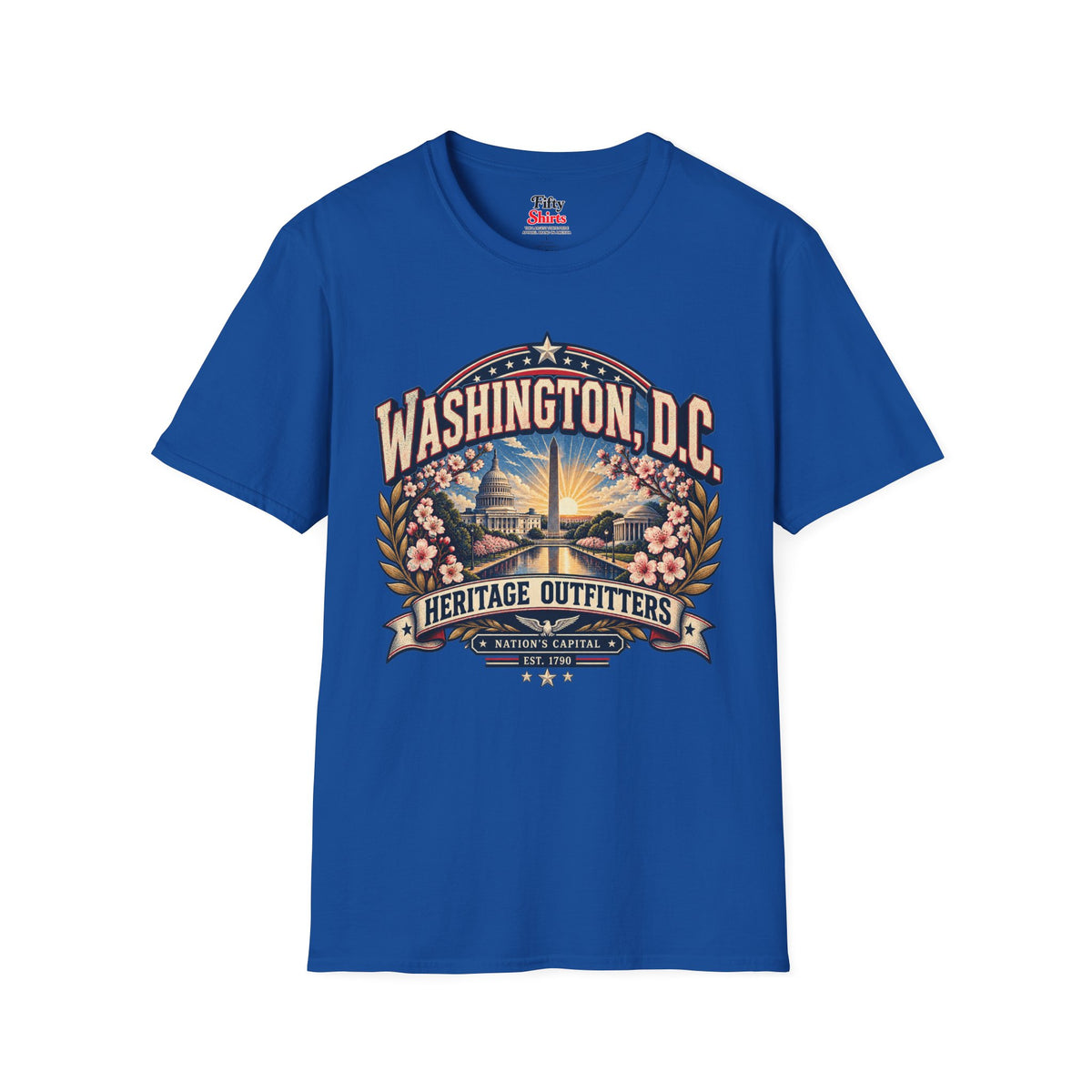 Washington D.C. Heritage Outfitters Unisex Softstyle T Shirt State Pride Graphic Tee Collections FS03