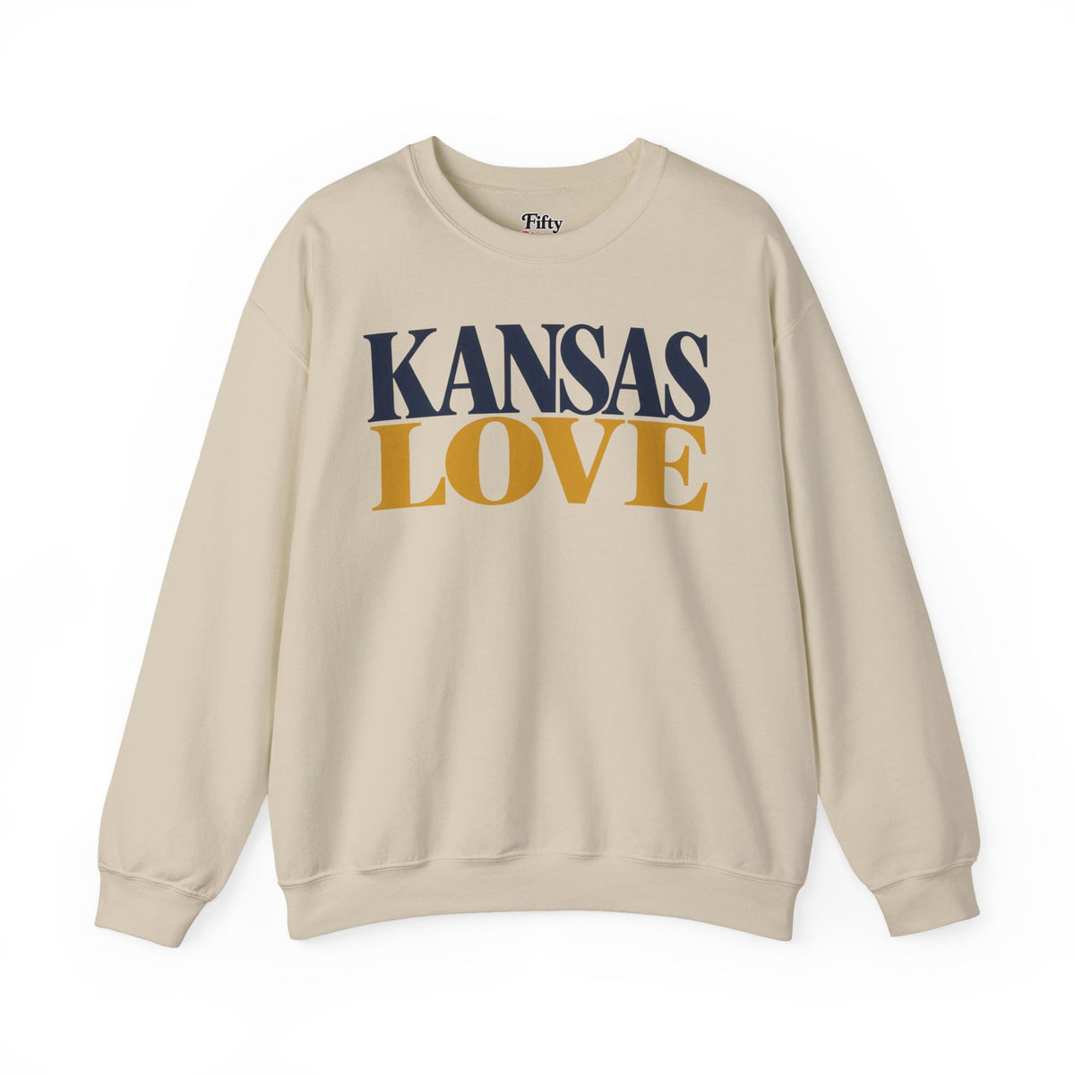 Kansas Love Unisex Crewneck Sweatshirt State Name Graphic