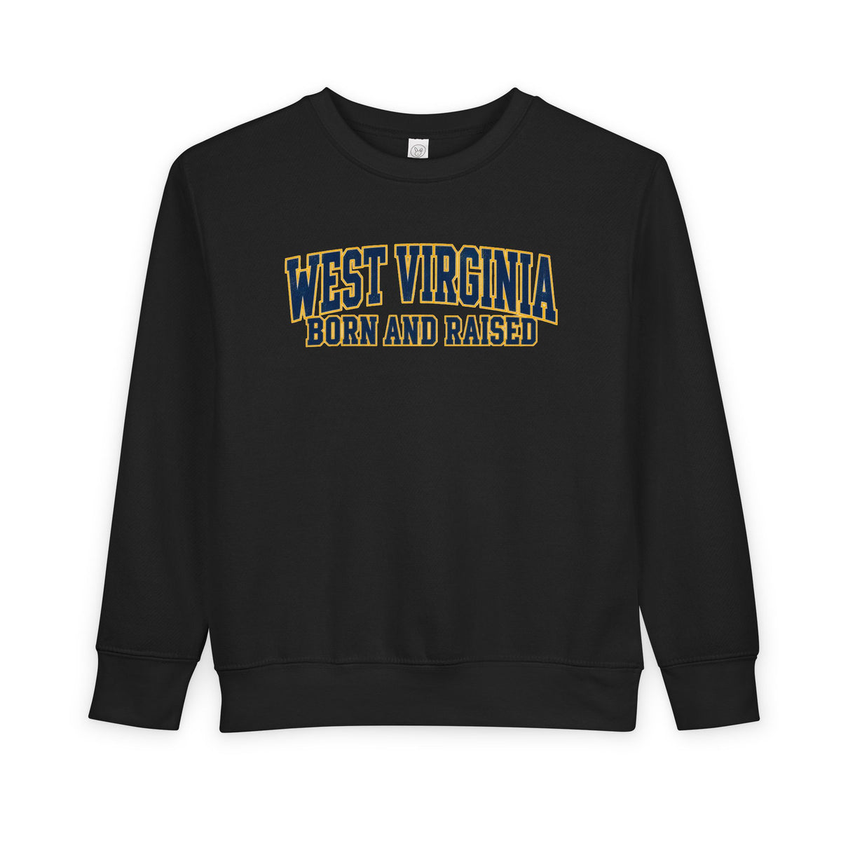 West Virginia Born and Raised Classic Collegiate Unisex Toddler Sweatshirt