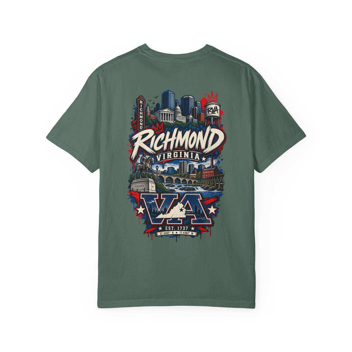 Richmond Virginia Unisex Comfort Color 1717 Streetwear Graphic Tee