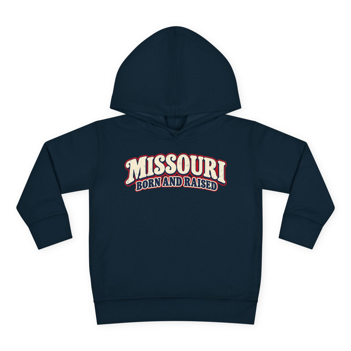 Missouri Born and Raised Retro 1970s Unisex Toddler Pullover Fleece Hoodie