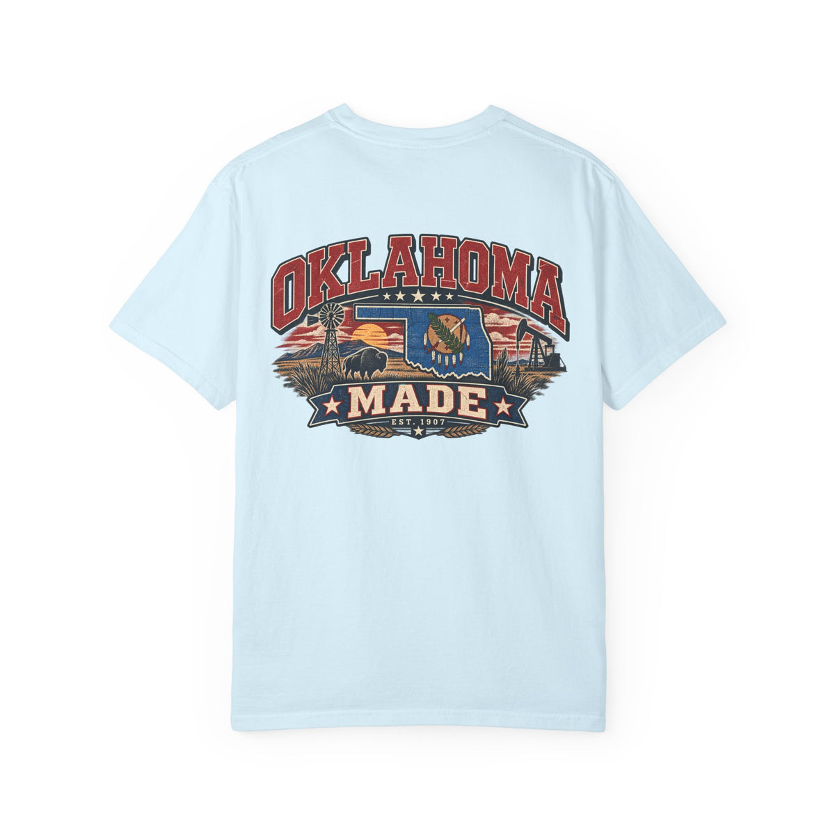 Oklahoma Made Unisex Comfort Color 1717 Streetwear Graphic Tee