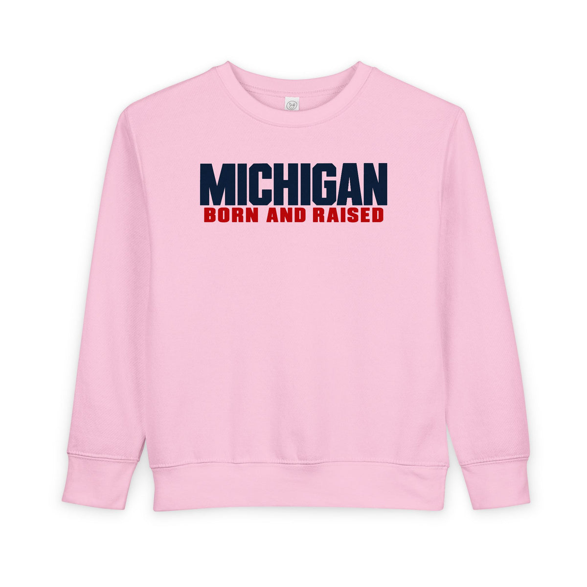 Michigan Born and Raised Minimalist Unisex Toddler Sweatshirt