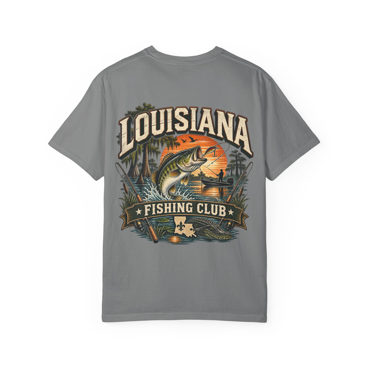 Louisiana Fishing Club Unisex Comfort Color 1717 Streetwear Graphic Tee
