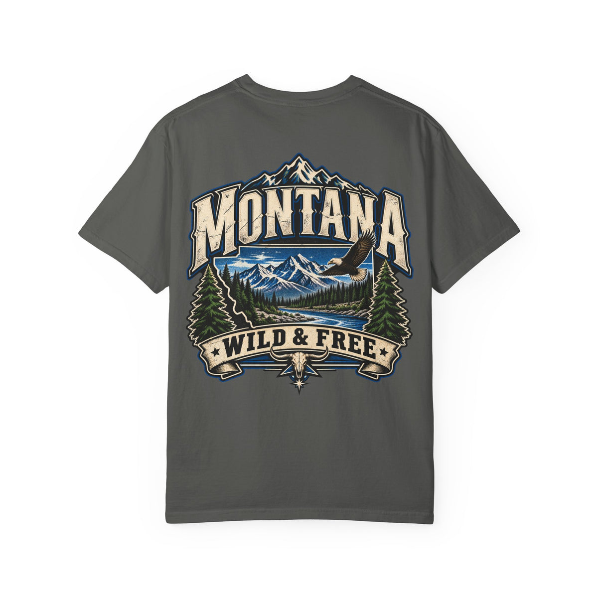 Montana Wild & Free Unisex Comfort Color 1717 Streetwear Graphic Tee
