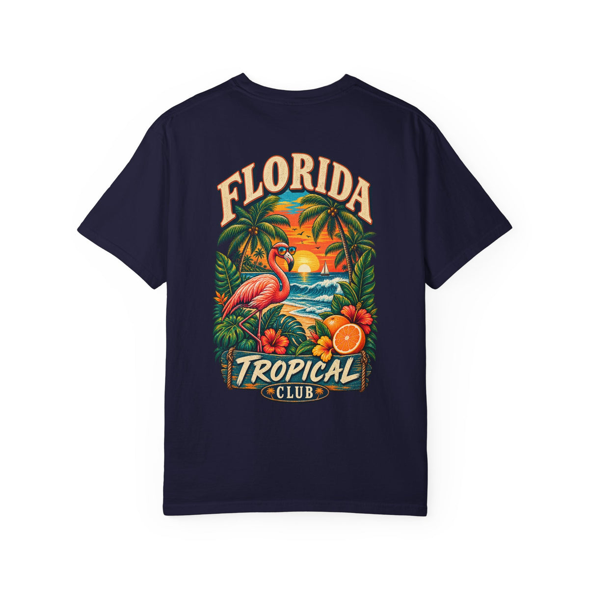 Florida Tropical Club Unisex Comfort Color 1717 Streetwear Graphic Tee