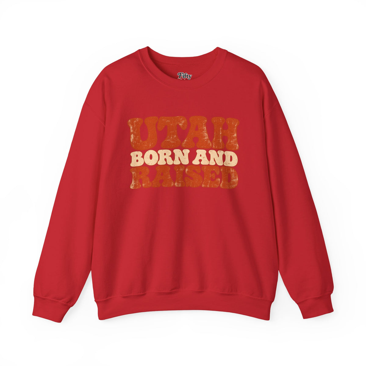 Utah Born and Raised Retro 1970s Unisex Sweatshirt Graphic