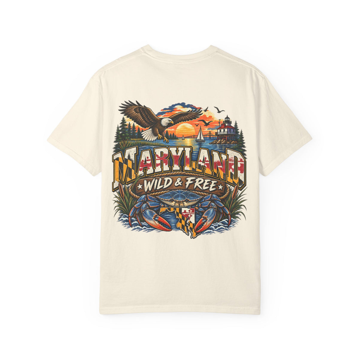 Maryland Wild & Free Unisex Comfort Color 1717 Streetwear Graphic Tee