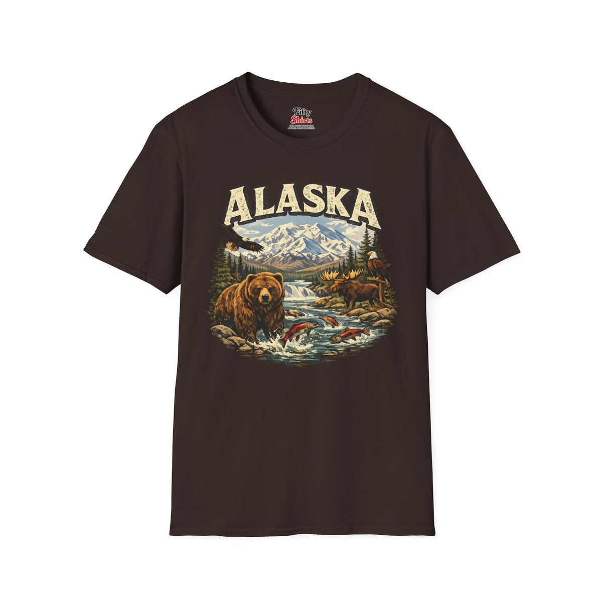 Alaska Wildlife Softstyle T Shirt State Pride Graphic Tee Collections FS03