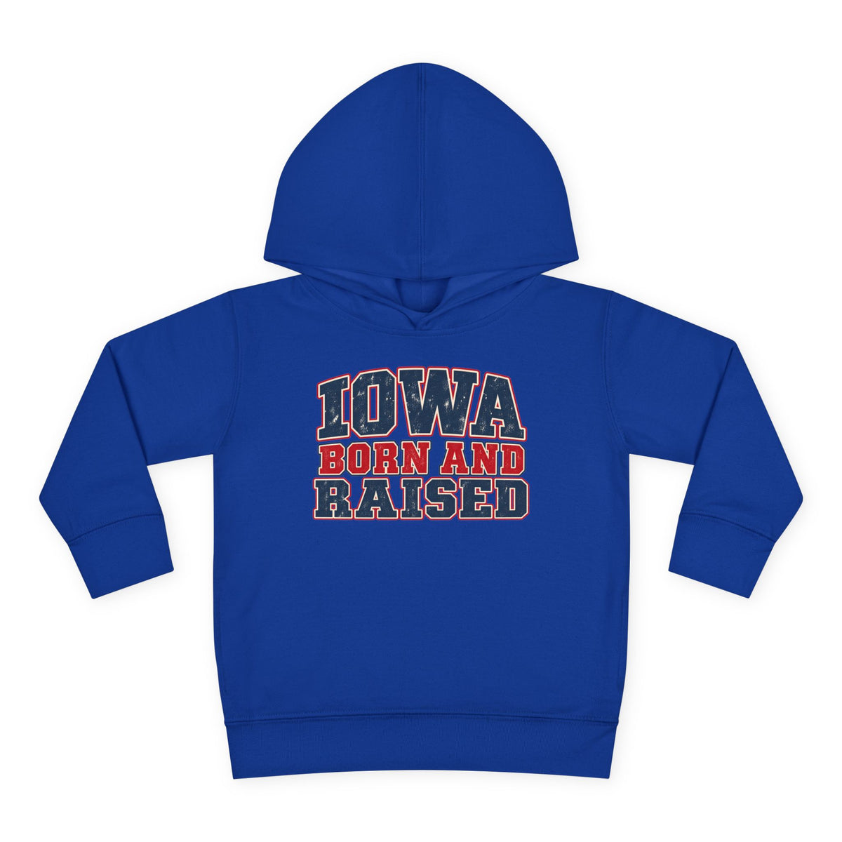 Iowa Born and Raised intage Farmhouse Americana Unisex Toddler Pullover Fleece Hoodie