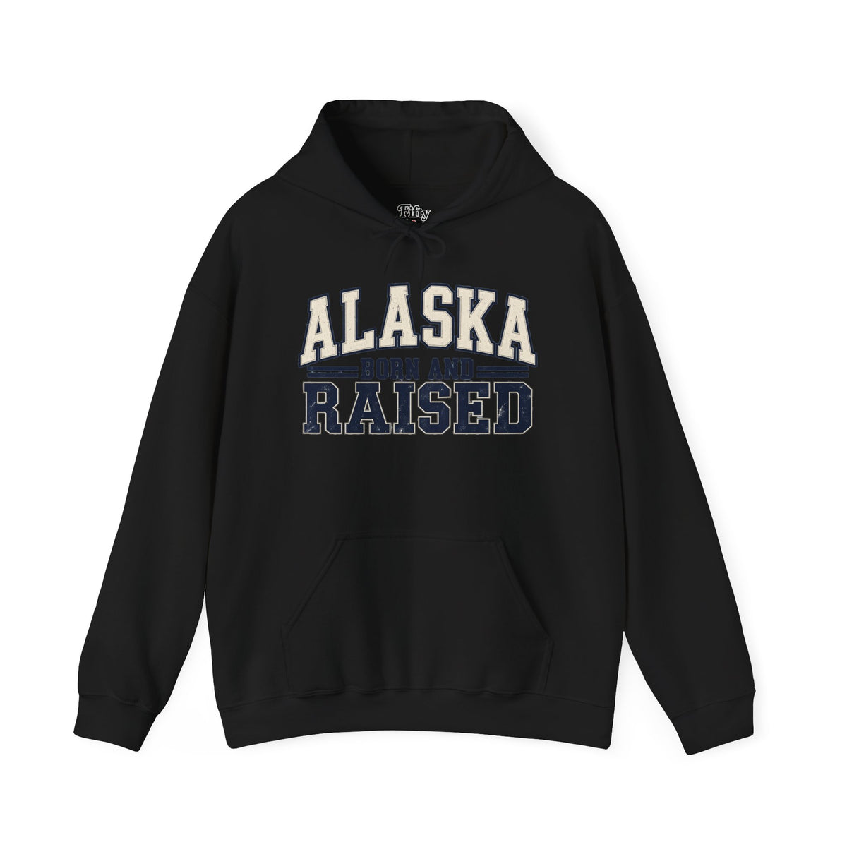 Alaska Born and Raised Unisex Hoodie State Name Graphic