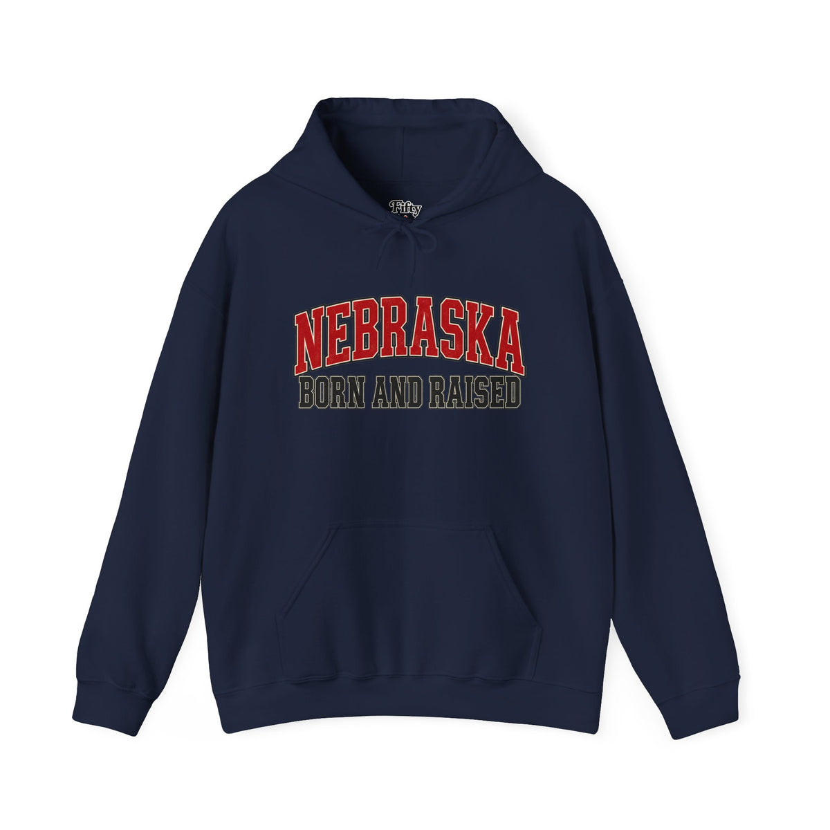 Nebraska Born and Raised Unisex Hoodie State Name Graphic