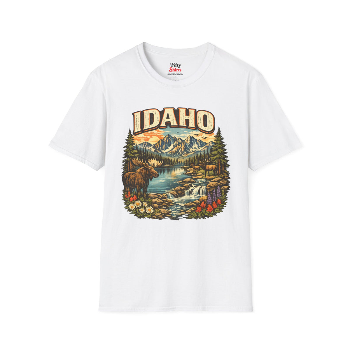 Idaho Wildlife Unisex Softstyle T Shirt State Pride Graphic Tee Collections FS03