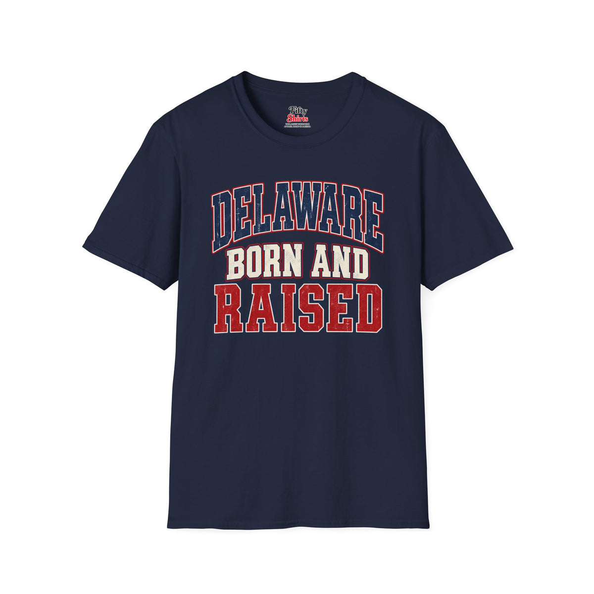 Delaware Born and Raised Unisex Softstyle T Shirt State Name Graphic Tee