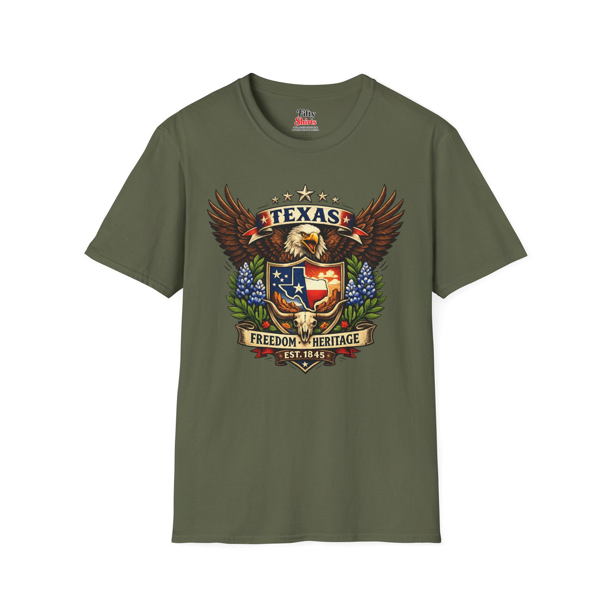 Texas American Eagle Design Unisex Softstyle T Shirt State Pride Graphic Tee Collections FS03