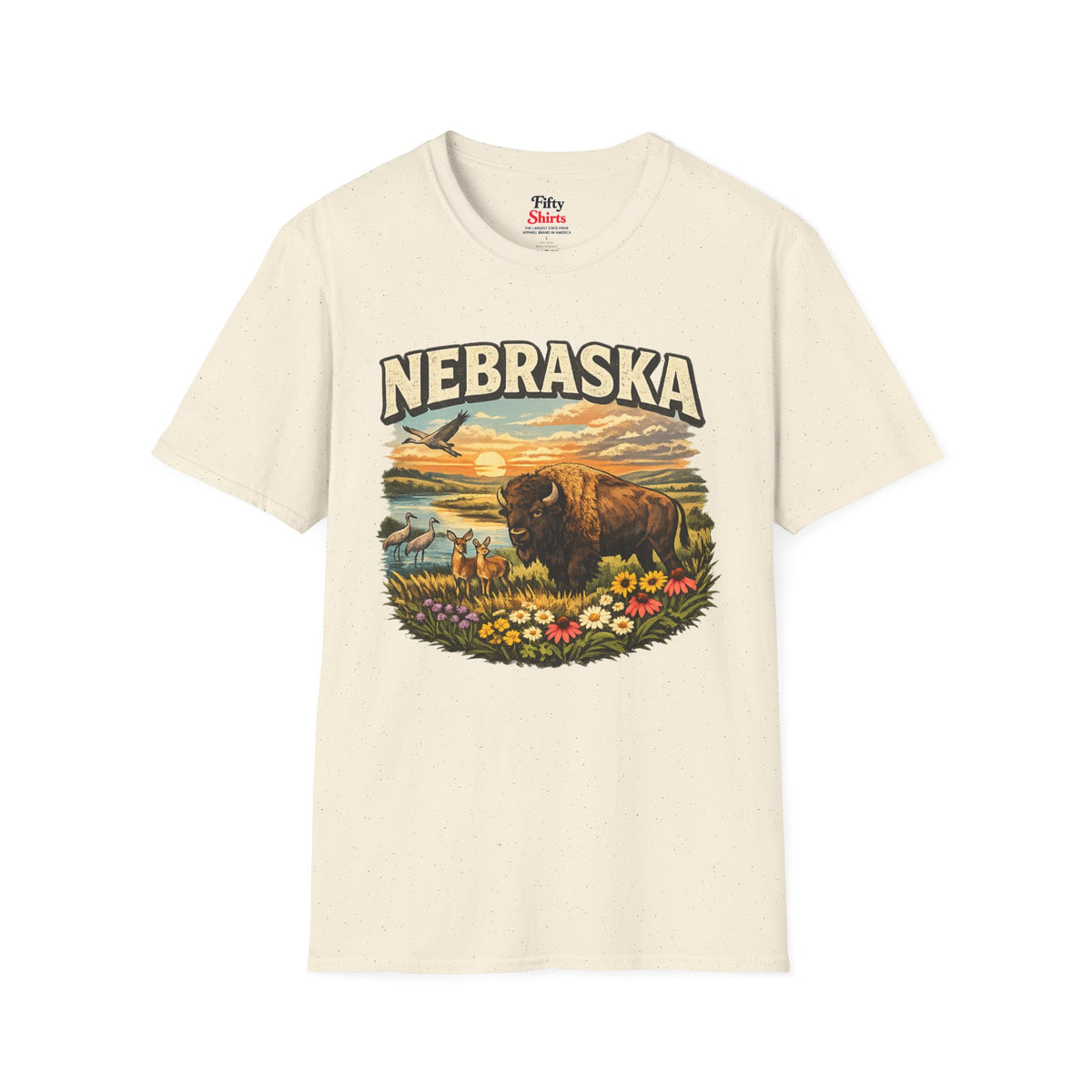 Nebraska Wildlife Unisex Softstyle T Shirt State Pride Graphic Tee Collections FS03