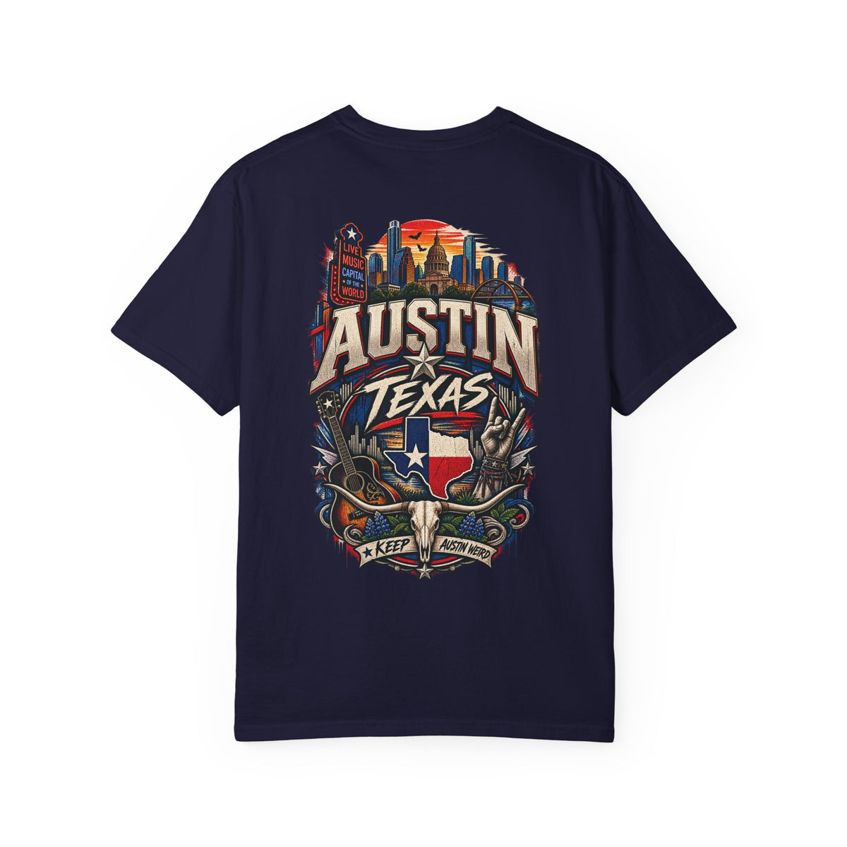 Austin Texas Unisex Comfort Color 1717 Streetwear Graphic Tee