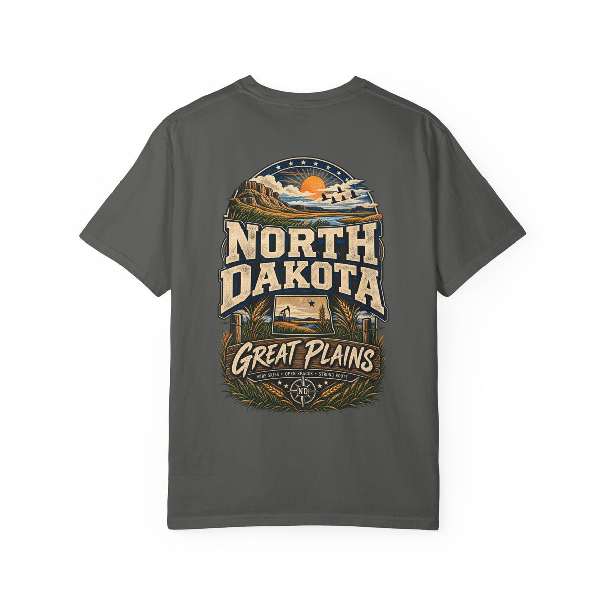 North Dakota Great Plains Unisex Comfort Color 1717 Streetwear Graphic Tee
