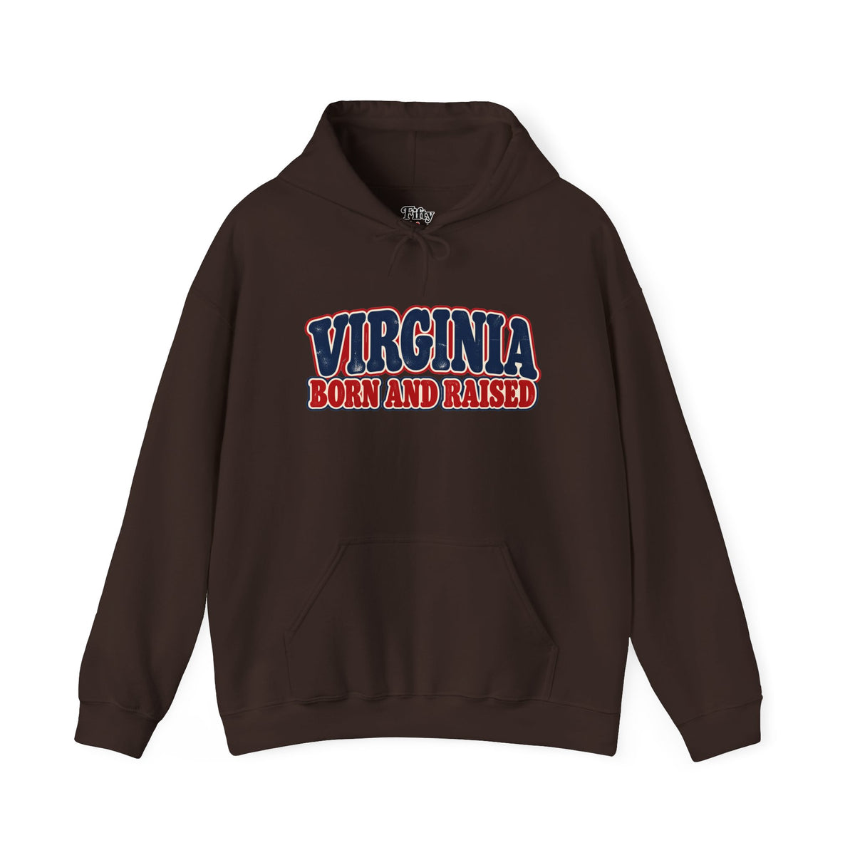 Virginia Born and Raised Retro 1970s Unisex Hoodie Graphic