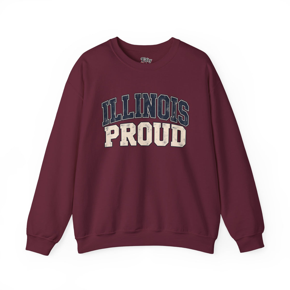 Illinois Proud Unisex Crewneck Sweatshirt State Name Graphic