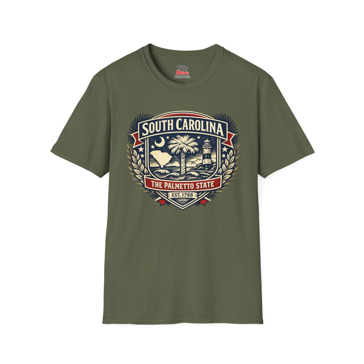 South Carolina Heritage Badge Unisex Softstyle T Shirt State Pride Graphic Tee Collections FS03