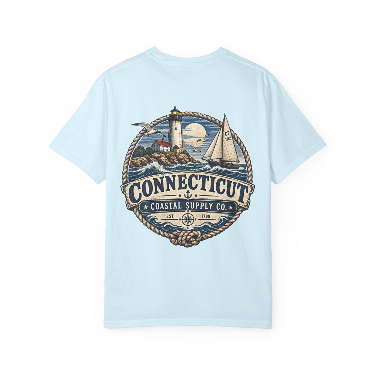 Connecticut Coastal Supply Co Unisex Comfort Color 1717 Streetwear Graphic Tee