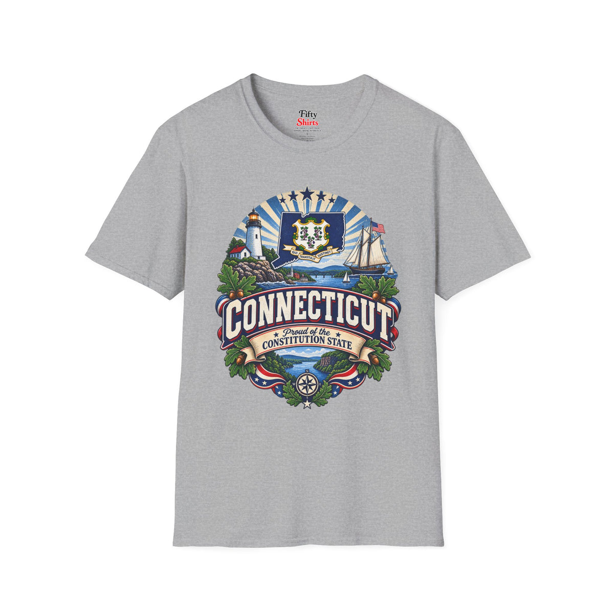 Connecticut State Pride Unisex Softstyle T Shirt State Pride Graphic Tee Collections FS03