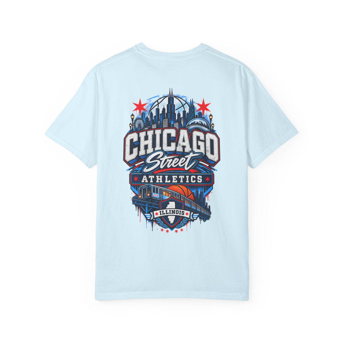 Chicago Illinois Street Athletics Unisex Comfort Color 1717 Streetwear Graphic Tee