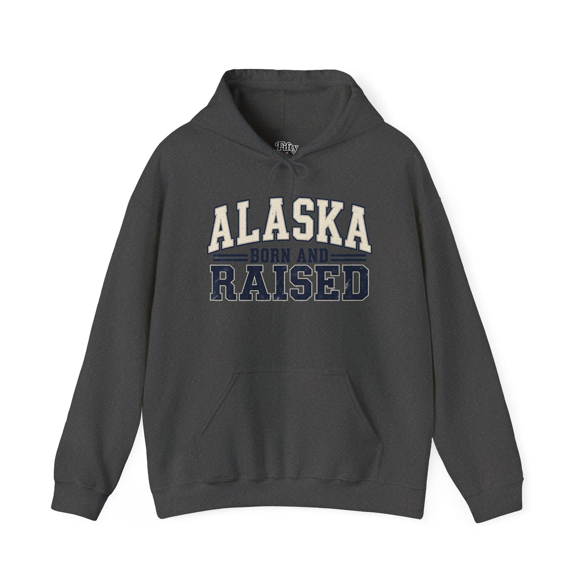 Alaska Born and Raised Unisex Hoodie State Name Graphic