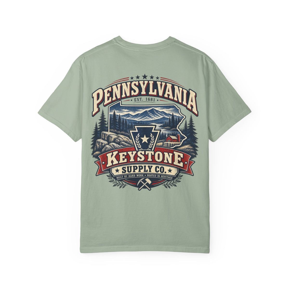 Pennsylvania Keystone Supply Co Unisex Comfort Color 1717 Streetwear Graphic Tee