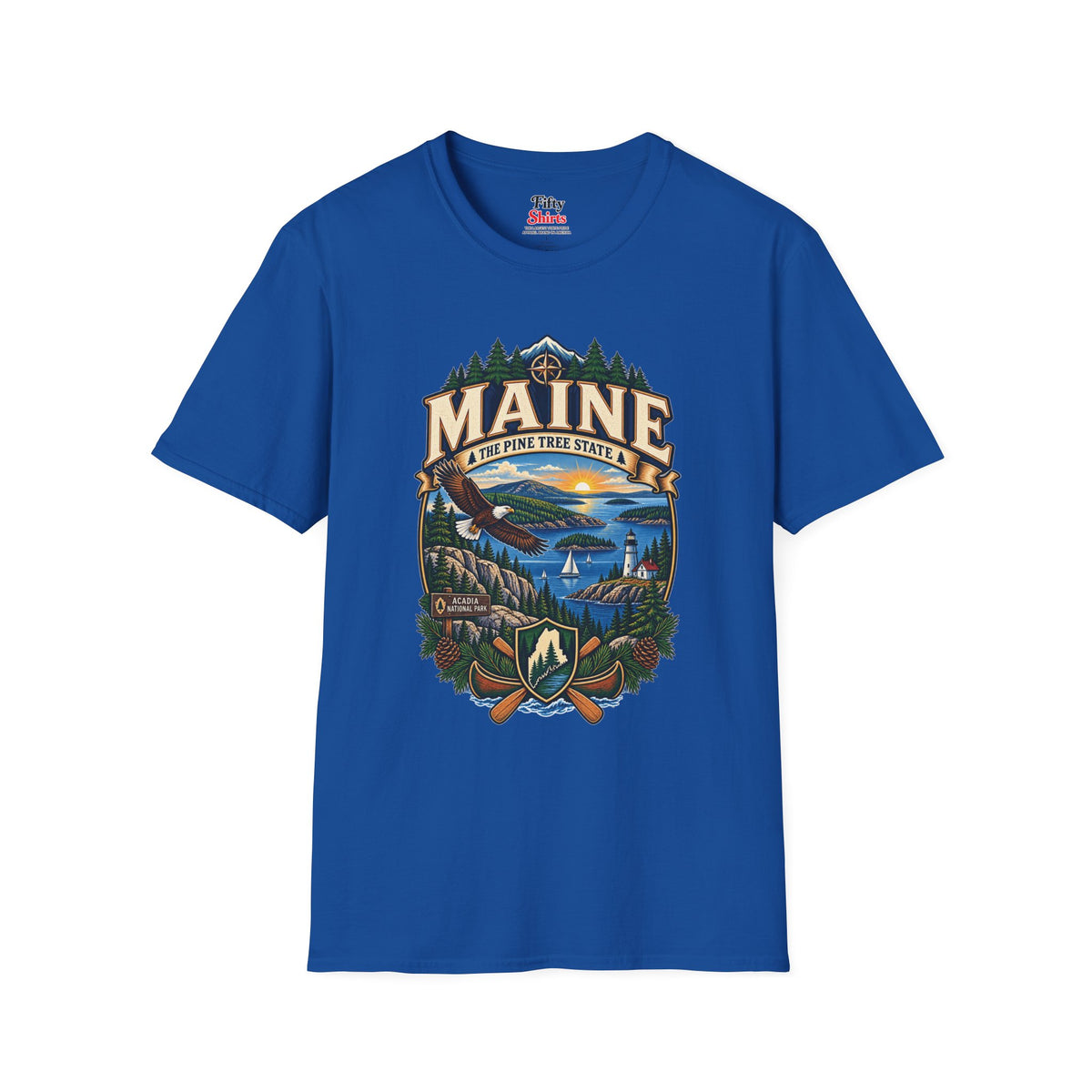 Pine Tree State Adventure Unisex Softstyle T Shirt State Pride Graphic Tee Collections FS03