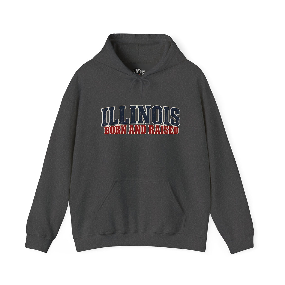 Illinois Born and Raised Midwest Americana Unisex Hoodie Graphic