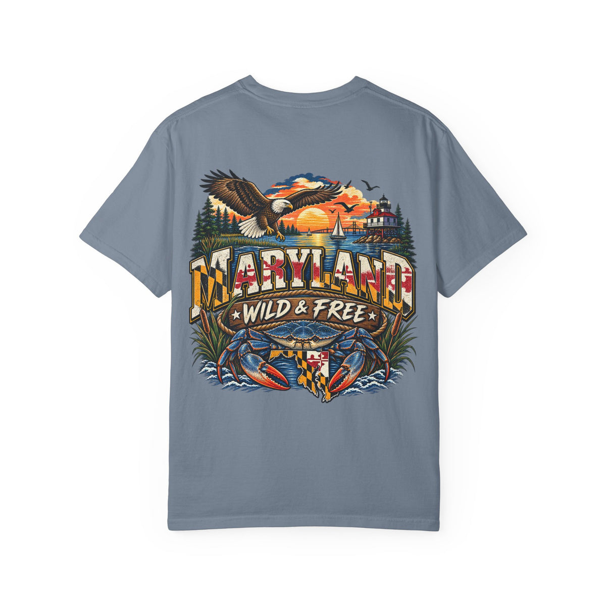 Maryland Wild & Free Unisex Comfort Color 1717 Streetwear Graphic Tee