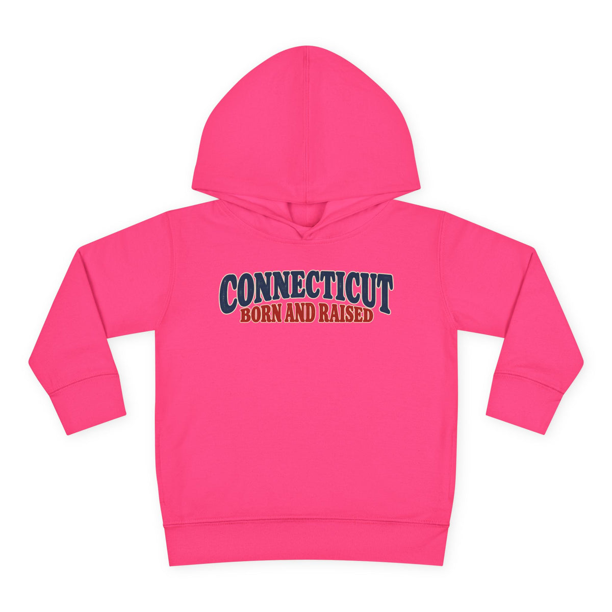 Connecticut Born and Raised 1970s Americana Unisex Toddler Pullover Fleece Hoodie