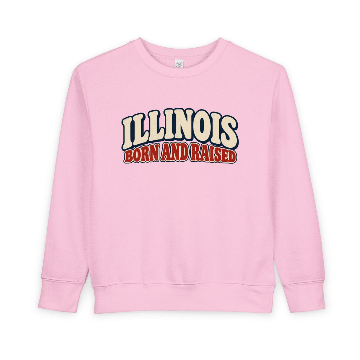 Illinois Born and Raised Retro 1970s Unisex Toddler Sweatshirt