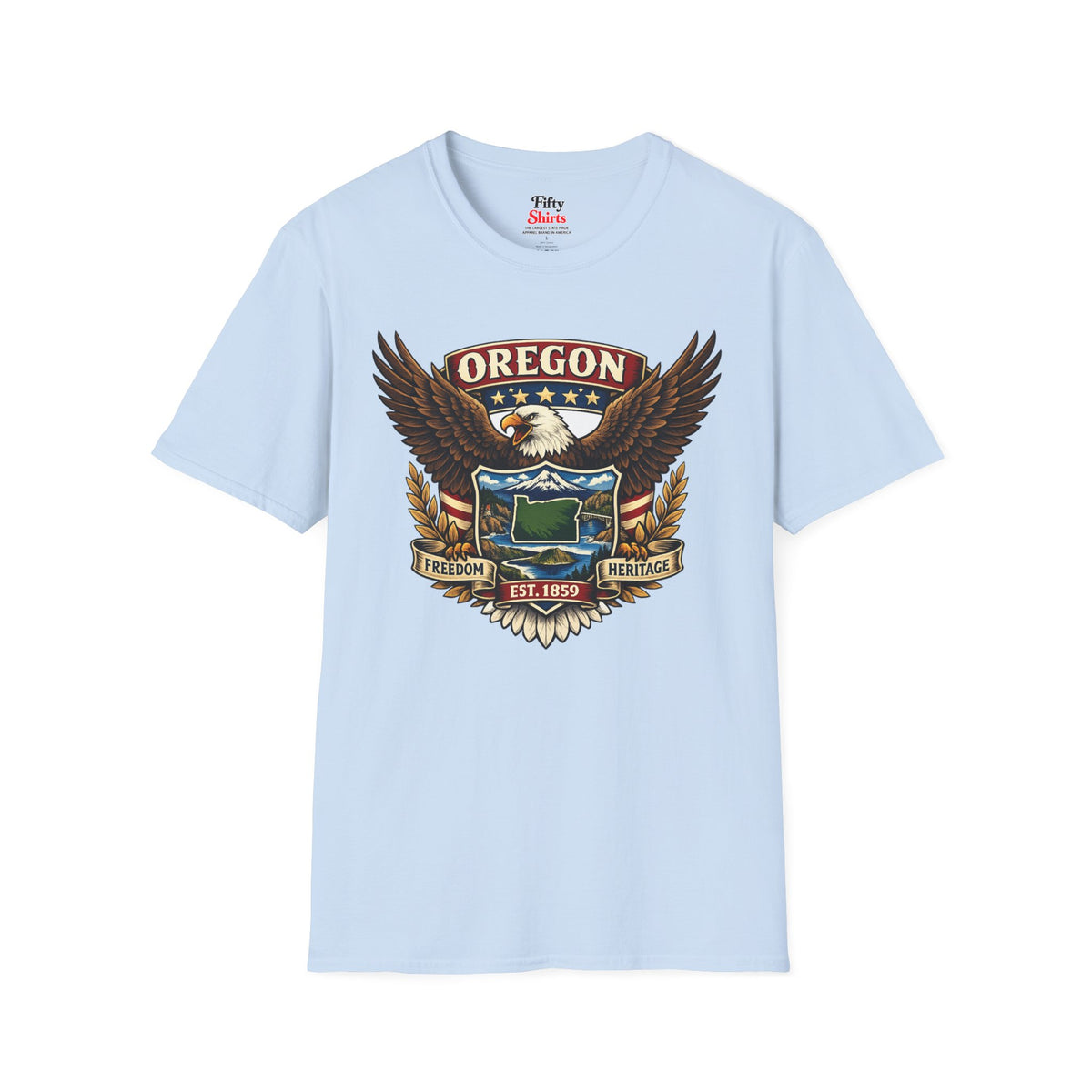 Oregon Americana Eagle Unisex Softstyle T Shirt State Pride Graphic Tee Collections FS03