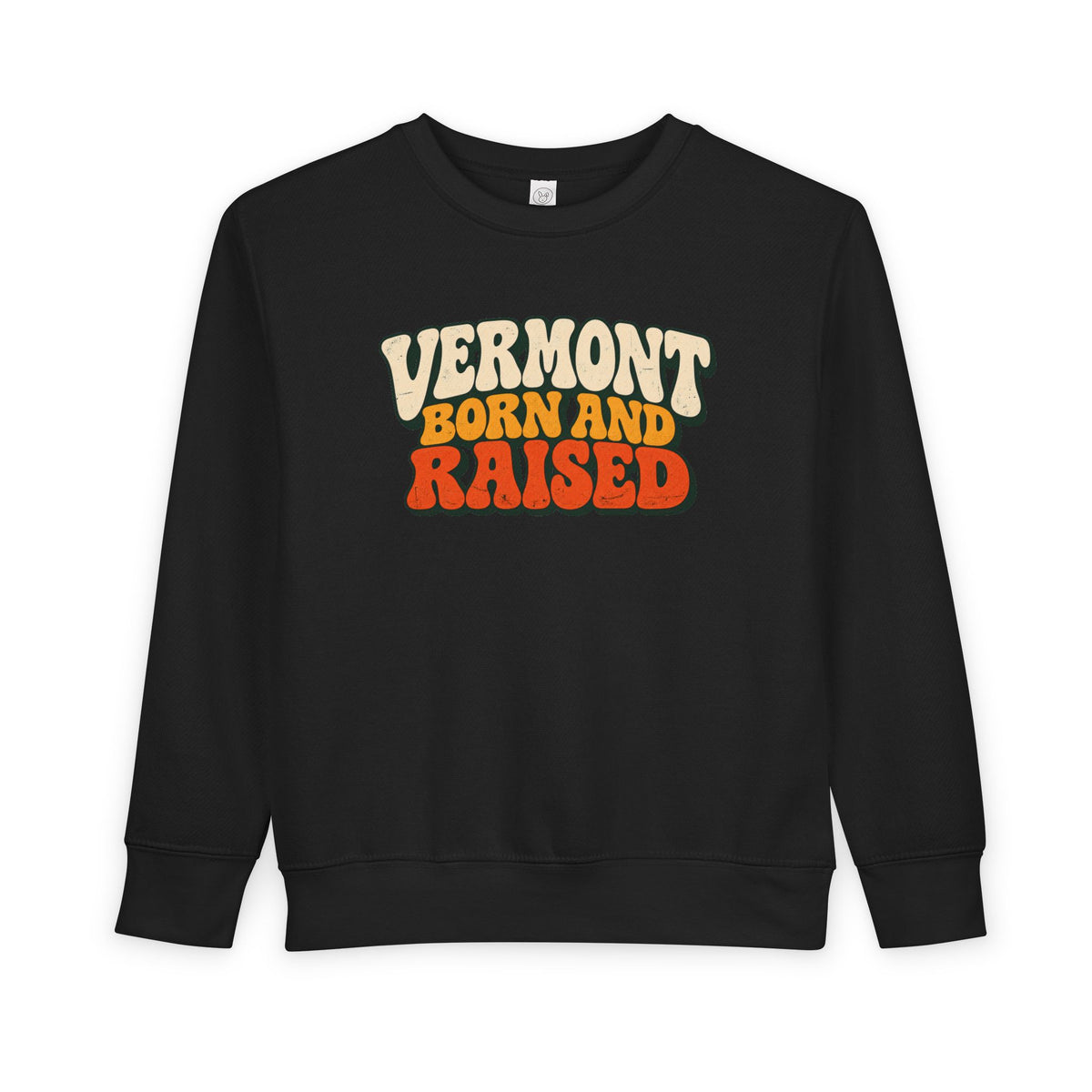 Vermont Born and Raised Retro 1970s Unisex Toddler Sweatshirt