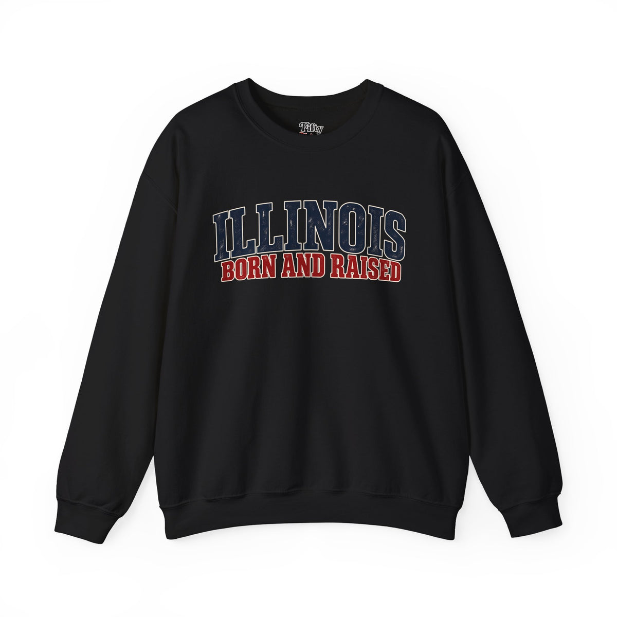 Illinois Born and Raised Midwest Americana Unisex Sweatshirt Graphic