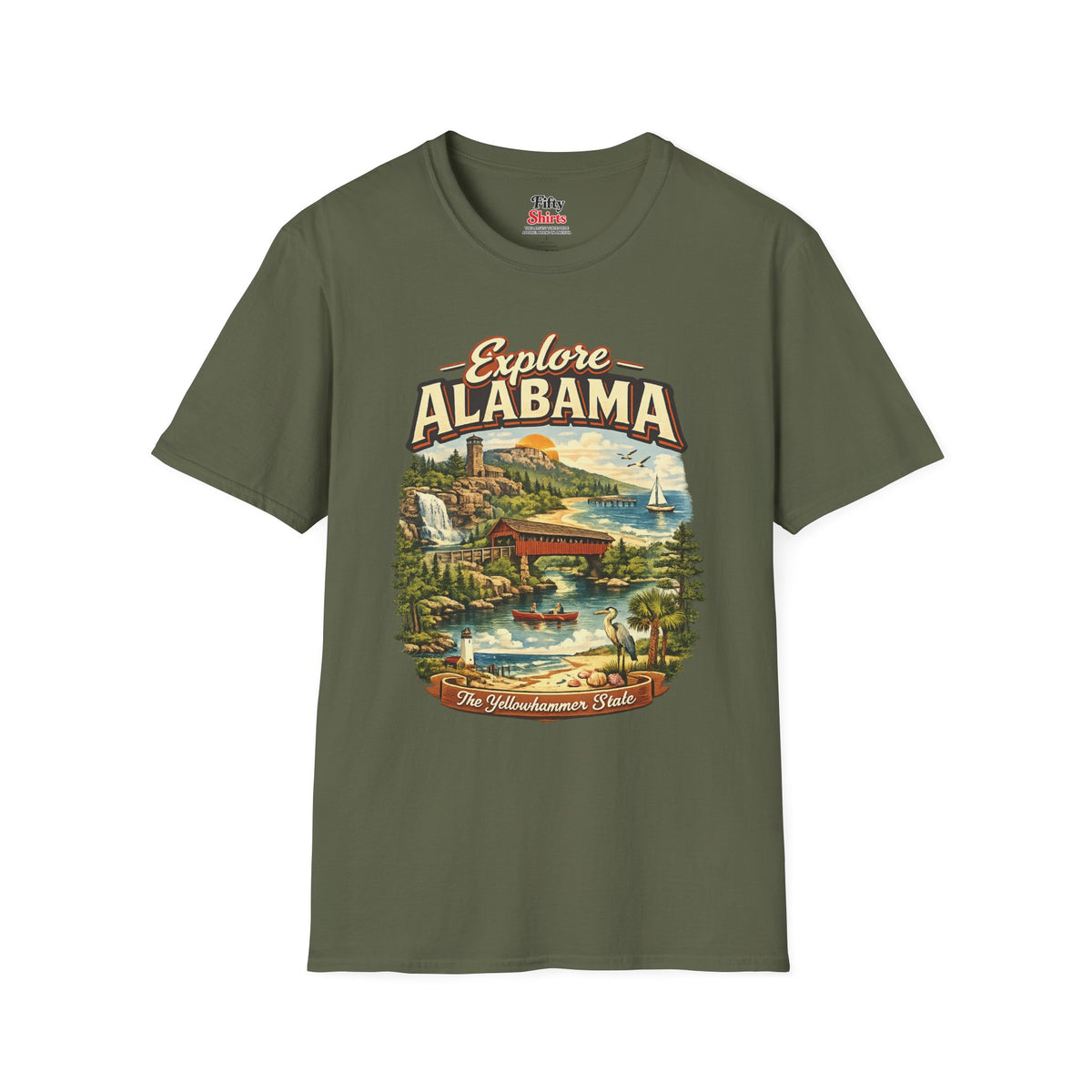 Explore Alabama Unisex Softstyle T Shirt State Pride Graphic Tee Collections FS03