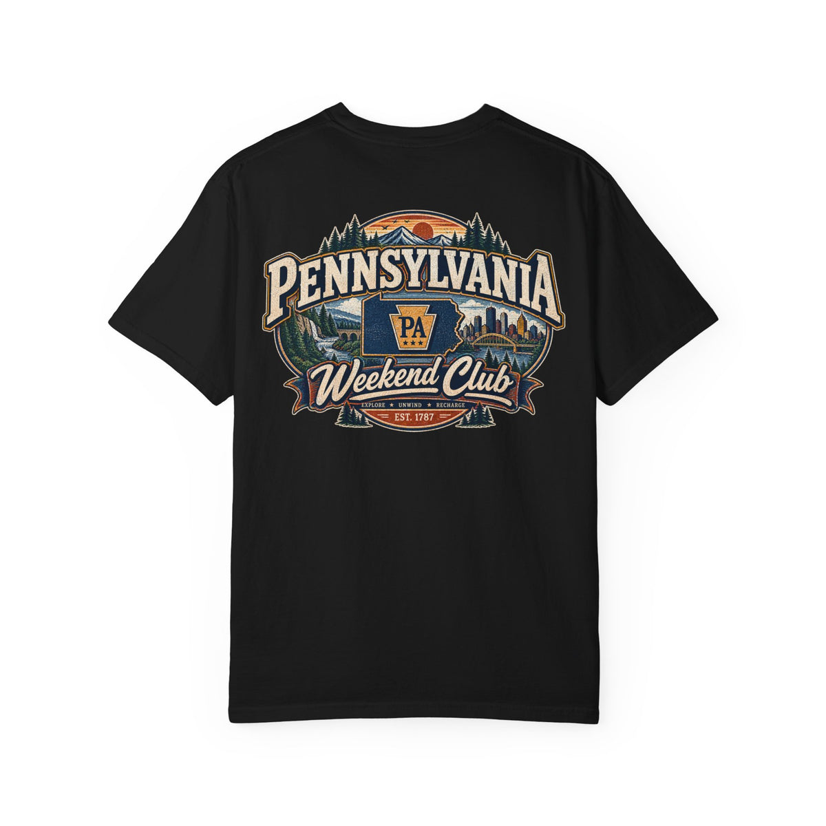 Pennsylvania Weekend Club Unisex Comfort Color 1717 Streetwear Graphic Tee