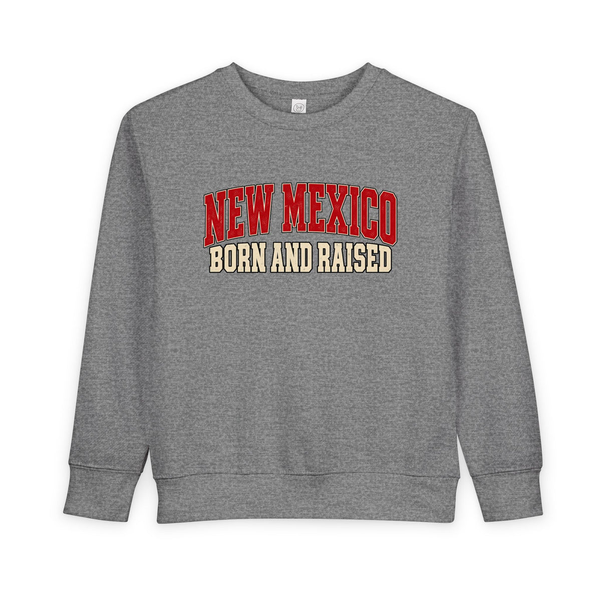 New Mexico Born and Raised Retro Collegiate Unisex Toddler Sweatshirt