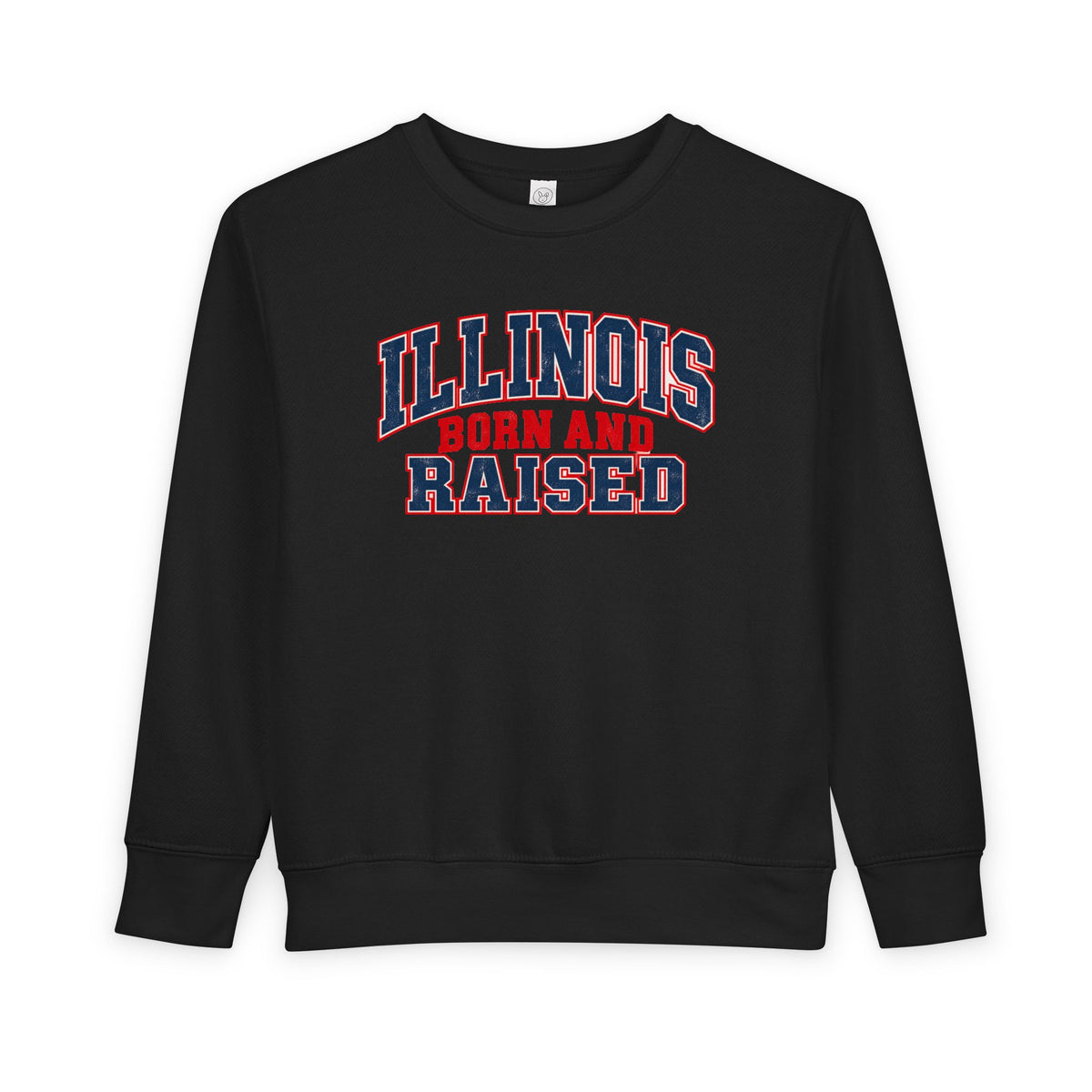 Illinois Born and Raised Vintage Collegiate Unisex Toddler Sweatshirt